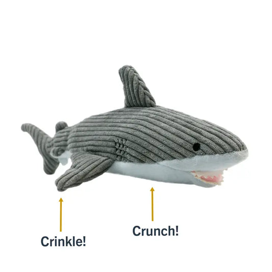 Tall Tails Crunch Plush Shark Dog Toy