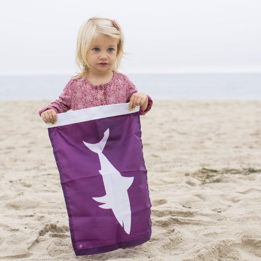 great white shark beach safety flag purple cape cod